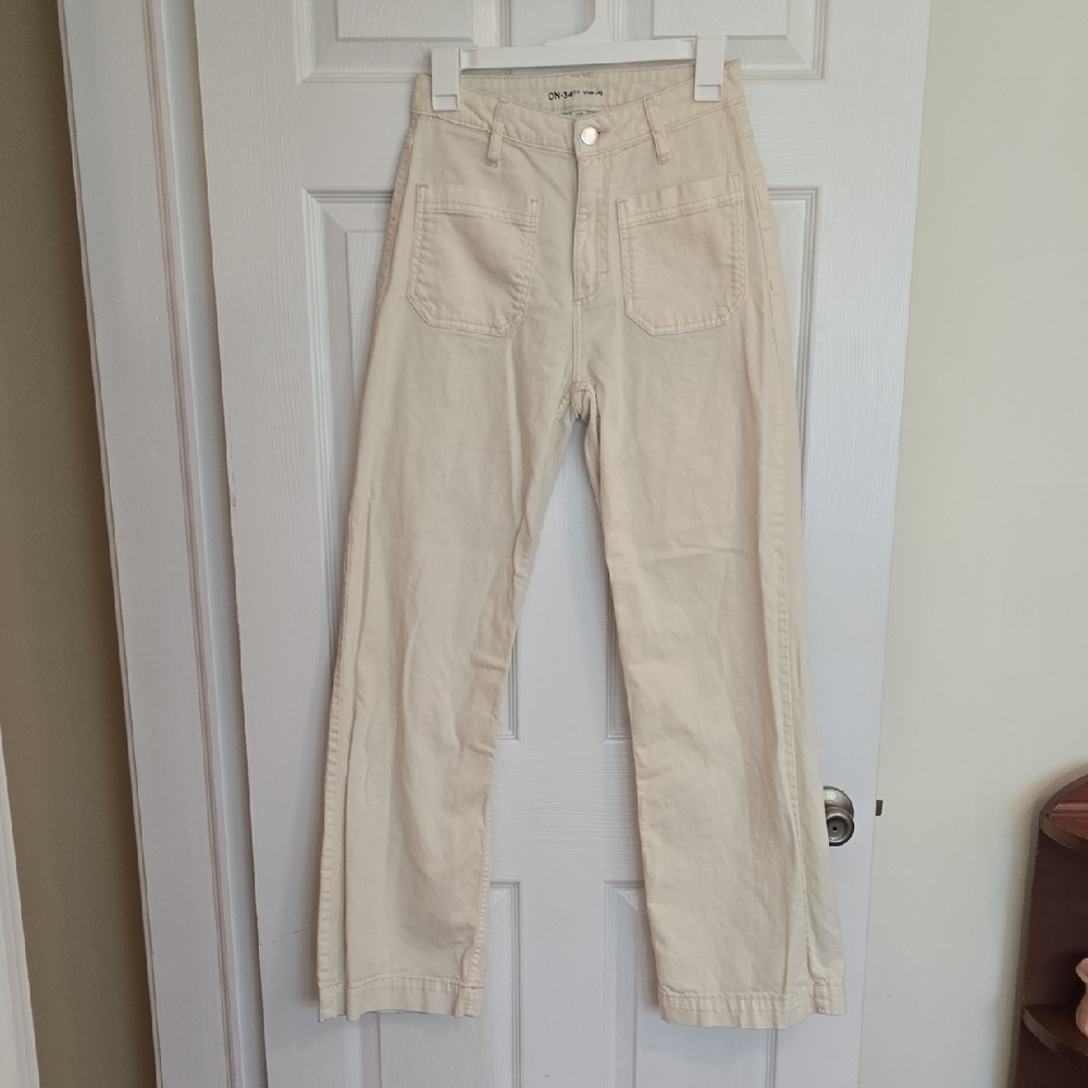 On 34th Cream Wide Leg Pants